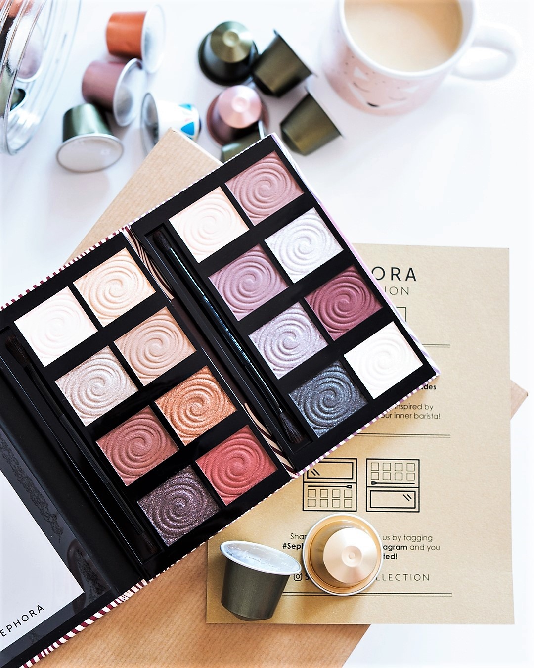 Sephora Palette To take away Intense coffee collection, Spicy latte collection